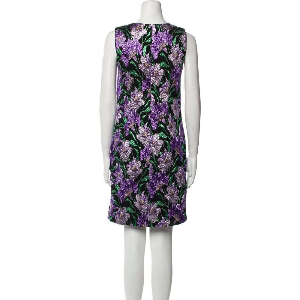 NWT.$4.5k Carolina Herrera Metallic Floral Brocade Shift Dress Sz 2 - Picture 10 of 16